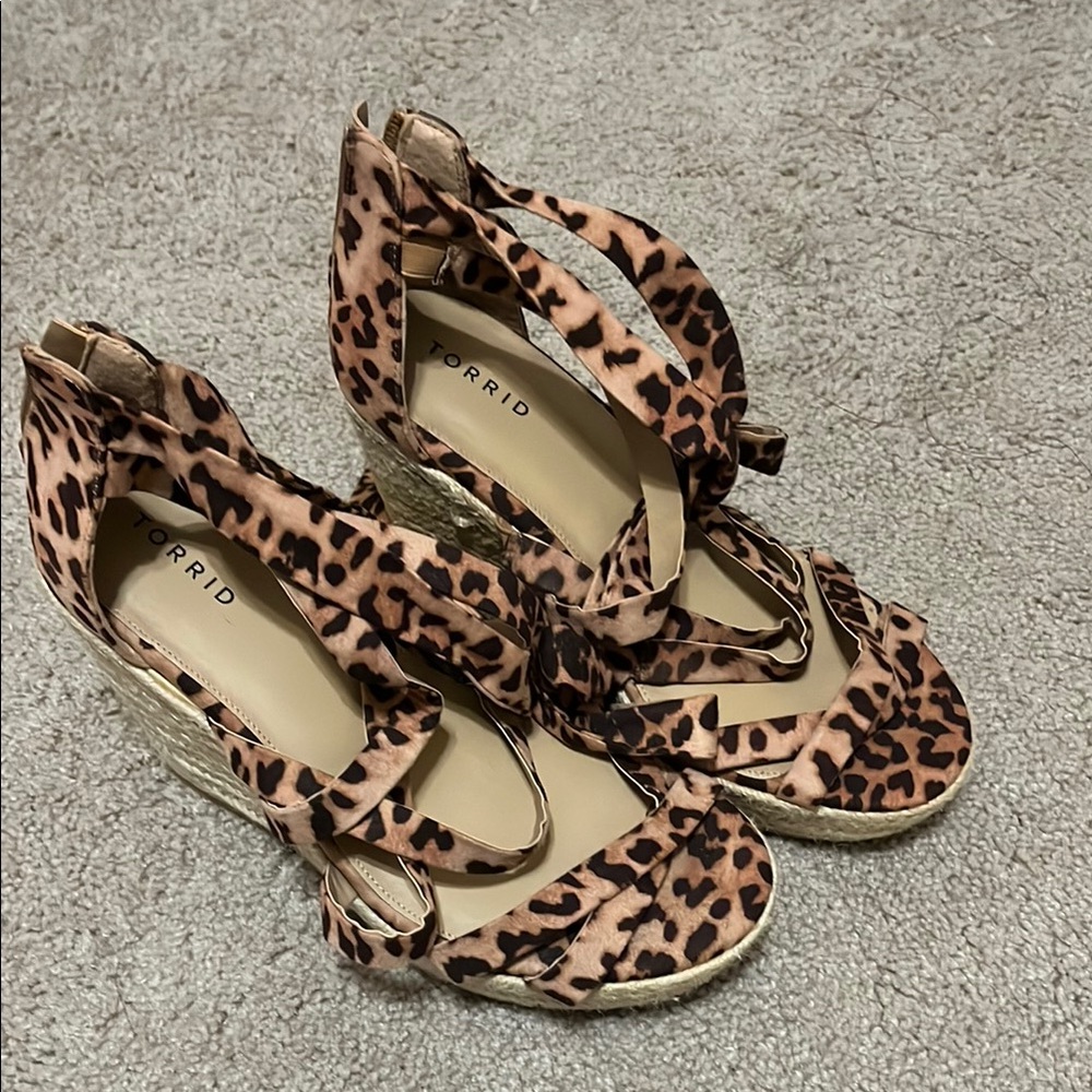 Torrid Animal Print Wedge Sandals